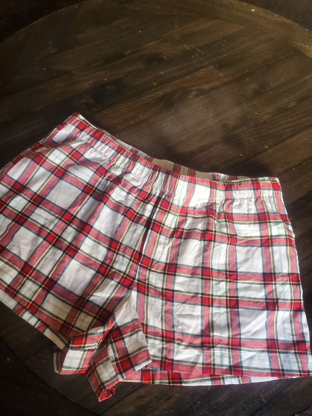 Auden Red, White and Green Plaid Lounge Shorts